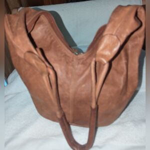 CCC Crescent Brown Leather Hobo Bag with Slouchy Design